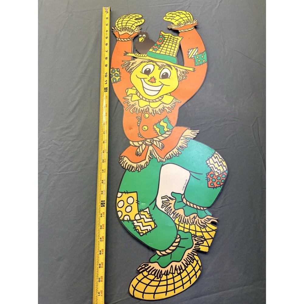 Vtg Die Cut 31" Scarecrow Halloween Decoration Y2K 90's Thanksgiving